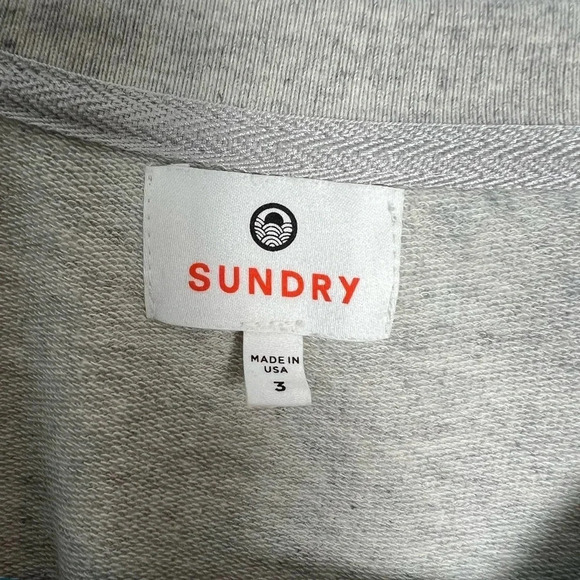 Sundry Pullover Sweatshirt Women's 3 Gray Multi Tie Dye Stripe Crew Neck Cotton - Picture 7 of 8